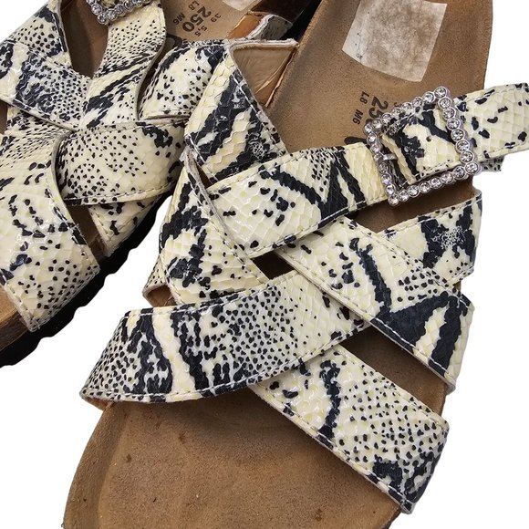 Birkenstock Sandals Snake Print Snakeskin Arizona Python Rhinestone Narrow. 8 - Picture 7 of 12